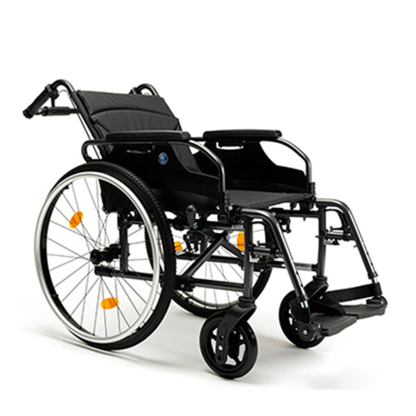 Silla de ruedas manual autopropulsable y plegable con respaldo reclinable